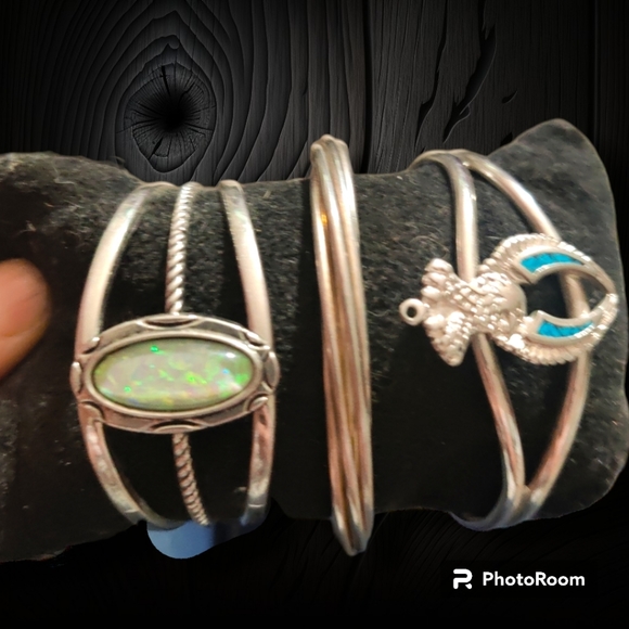 3 stunning bracelets cuff . Sterling silver